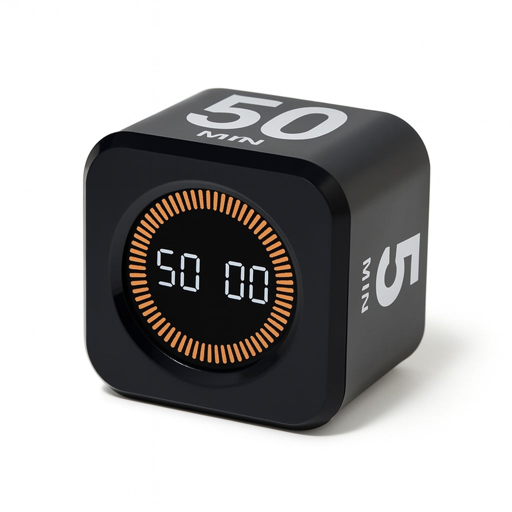 Pomodoro Timer, Productivity Cube, Magnetic Flip Focus Timer, Mute & Adjustable Sound Alert, Grigio Pomodoro Timer, Productivity Cube, Magnetic Flip Focus Timer, Mute & Adjustable Sound Alert, Grigio