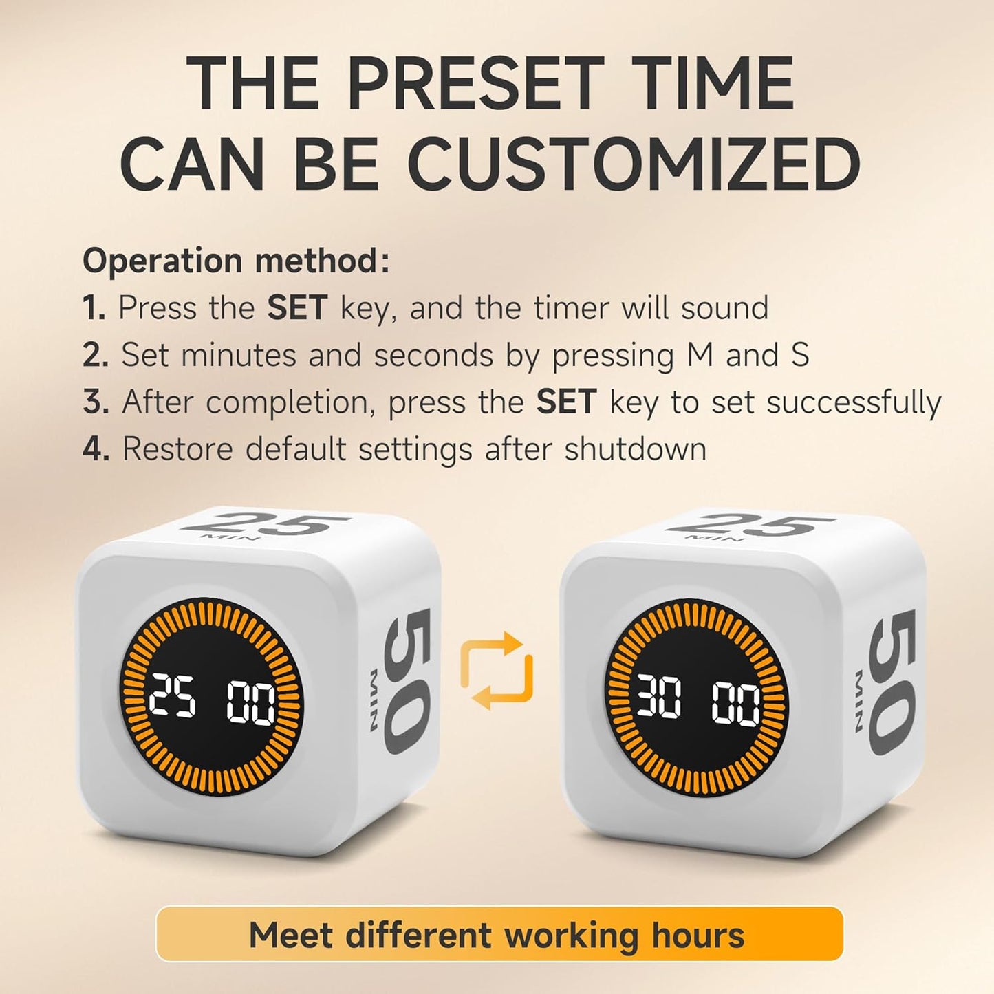 Pomodoro Productivity Timer Cube by 25Mint – Smart Focus Tool