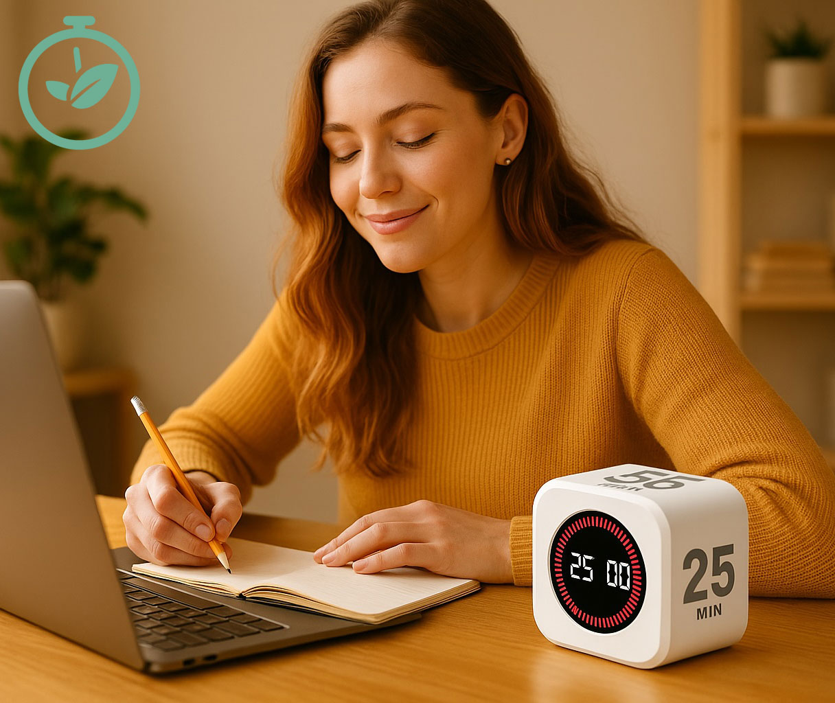Pomodoro Timer 25 Minute Cube – White Edition by 25Mint