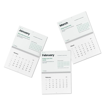2027 Focus Wall Calendar | Monthly Round Tracker by 25Mint