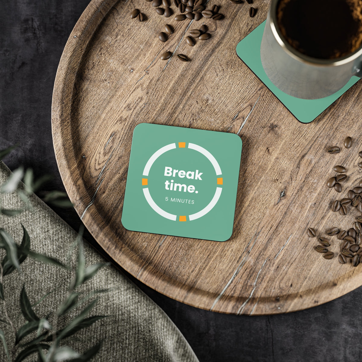 Break Time Coaster | Square Focus Coaster by 25Mint