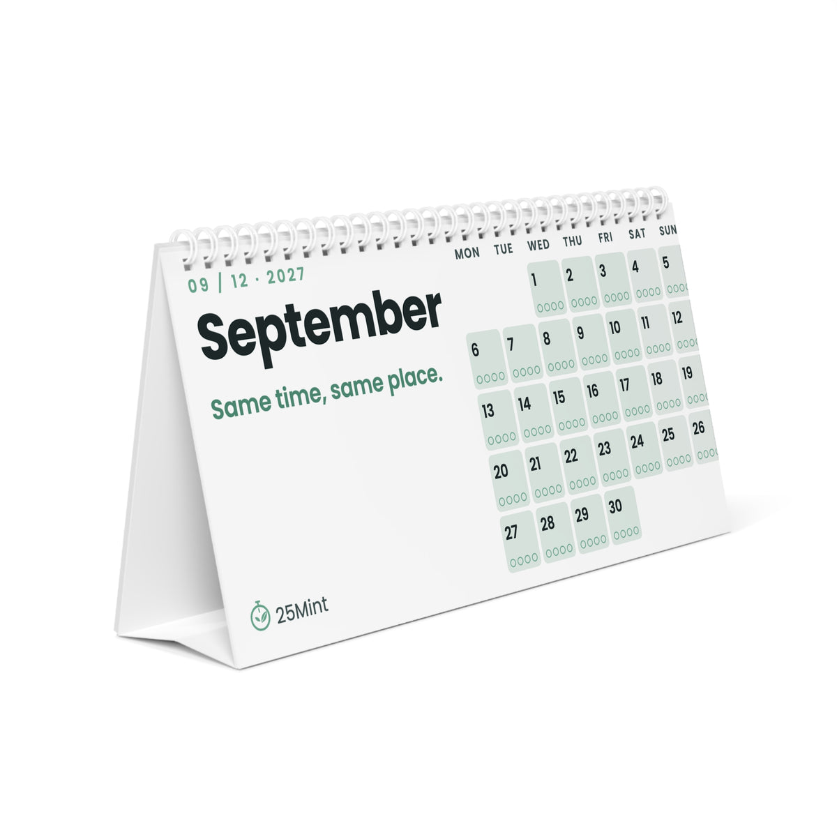 2027 Desk Focus Calendar | Daily Round Tracker by 25Mint