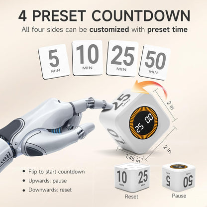 Pomodoro Productivity Timer Cube by 25Mint – Smart Focus Tool
