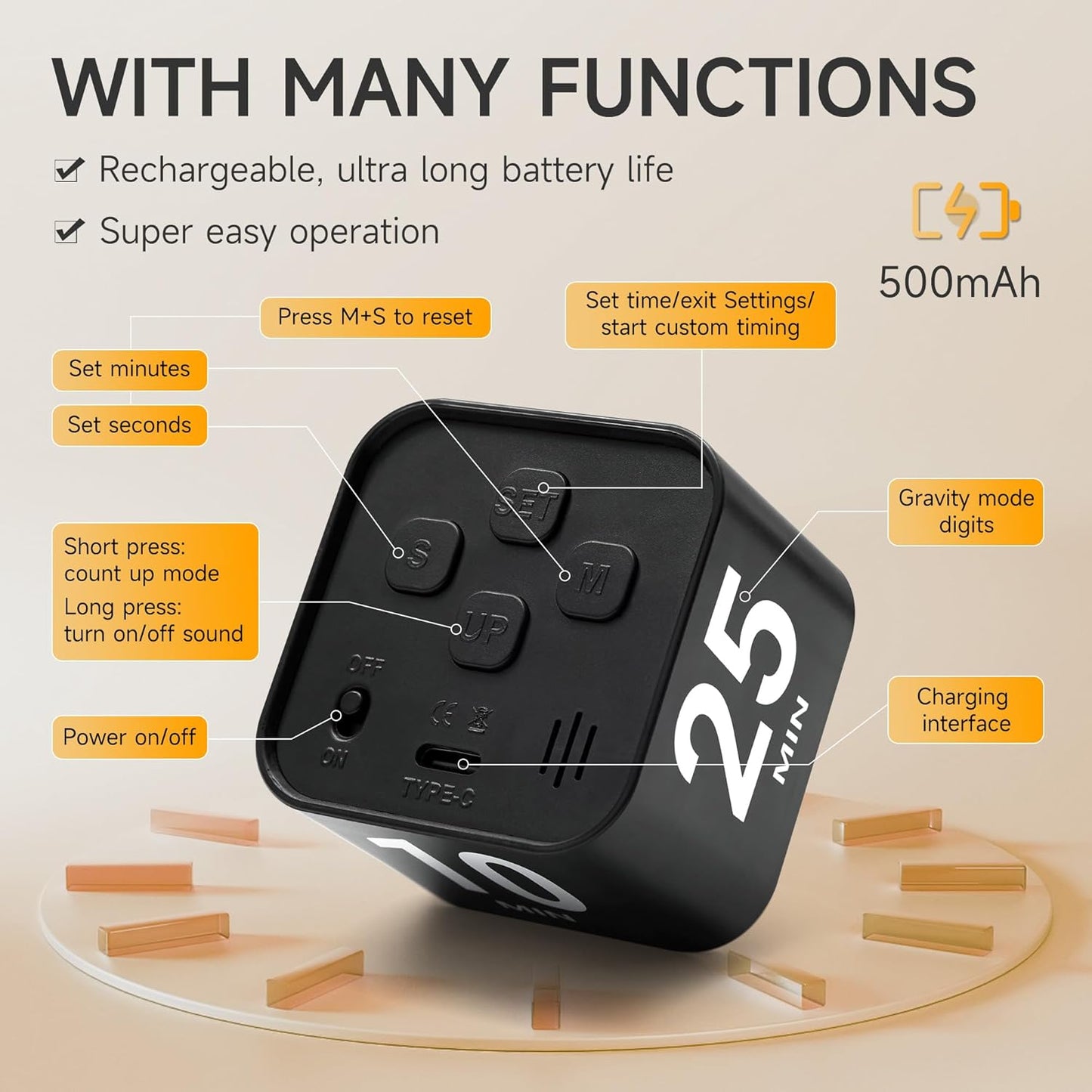 Pomodoro Effect Timer – Midnight Black Edition