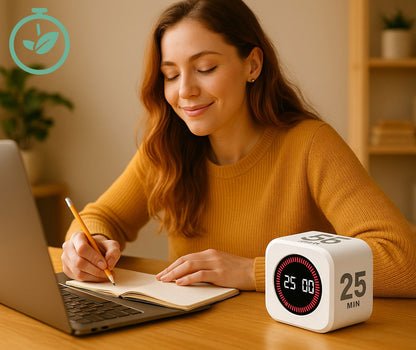 Pomodoro Timer 25 Minute Cube – White Edition by 25Mint