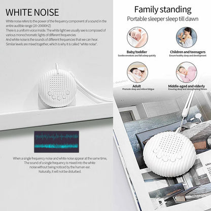 White noise machine buttons and auto sound-detection mode