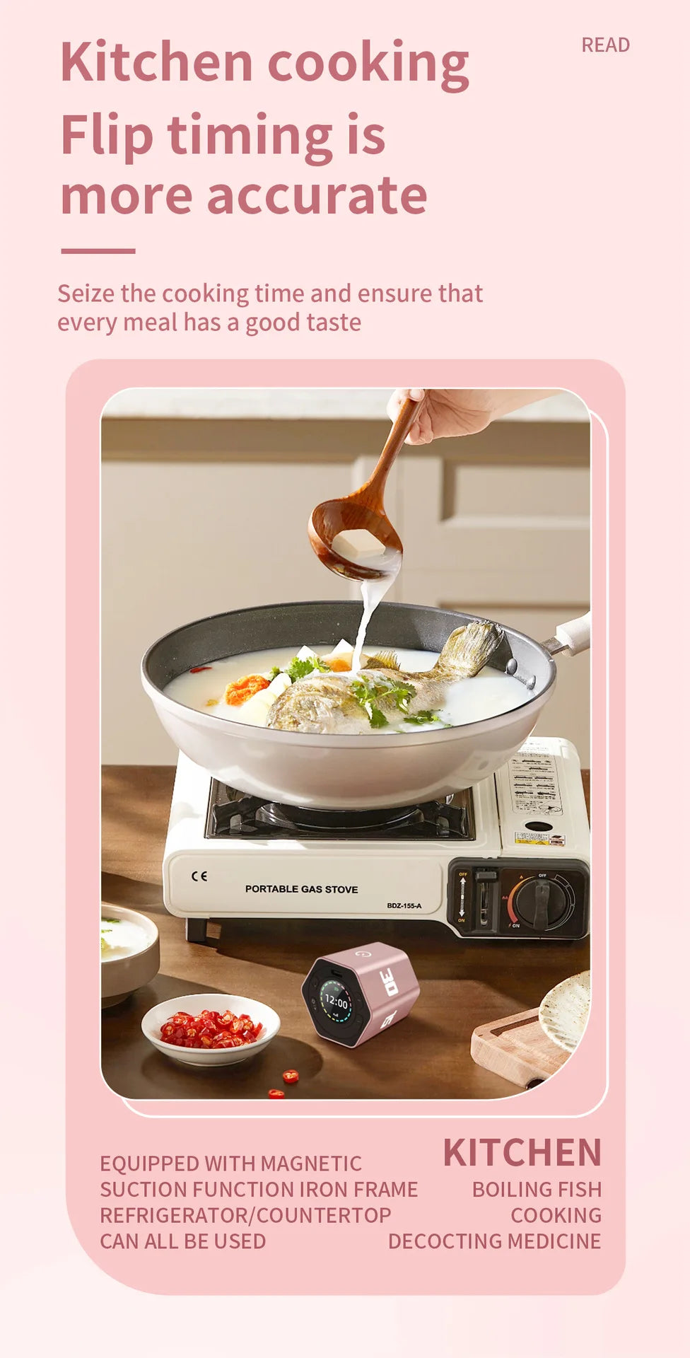 Hexagon LED Flip Timer - in home office setting