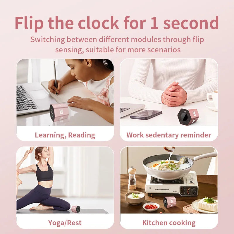 Hexagon LED Flip Timer - in use lifestyle shot