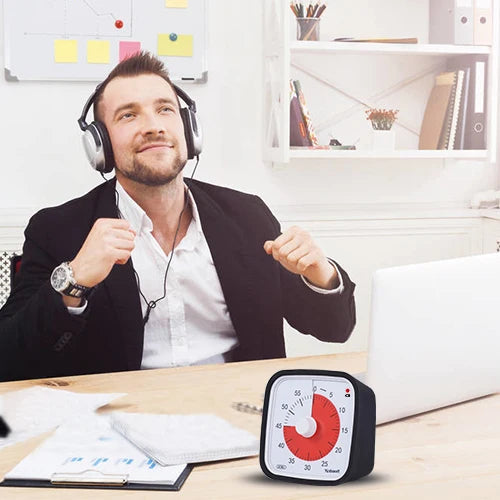 Visual Timer with Protective Case 60 Min - colour options display