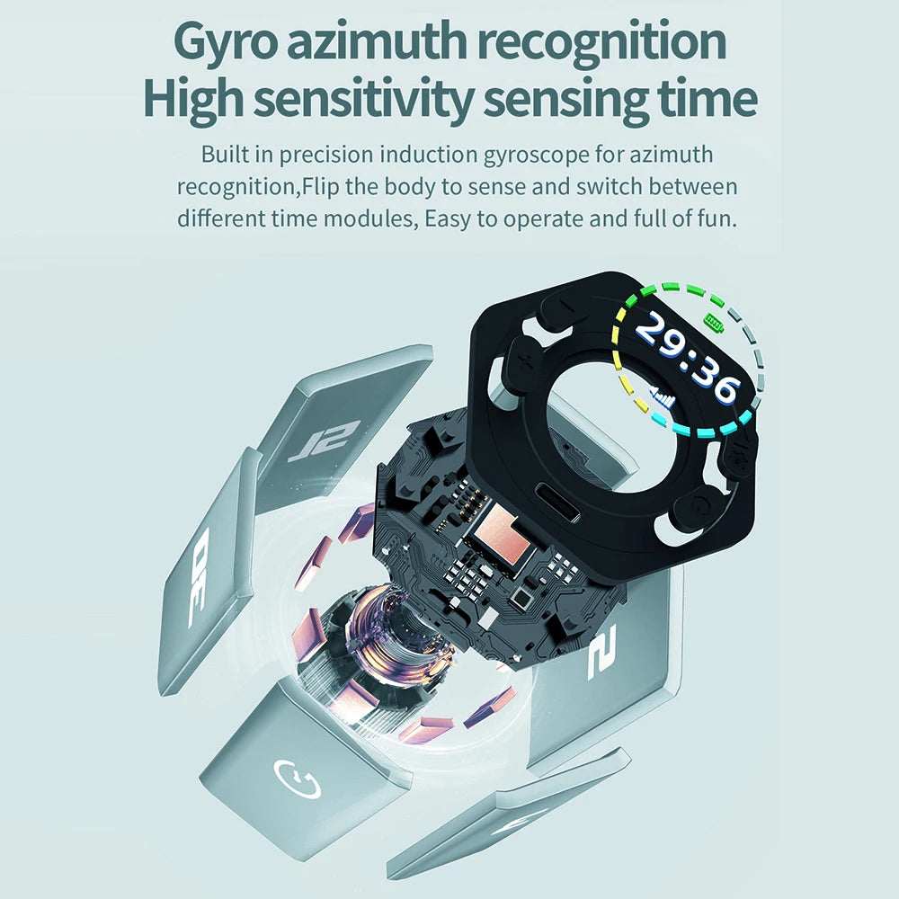 Hexagon LED Flip Timer detail showing LED display and hexagon shape