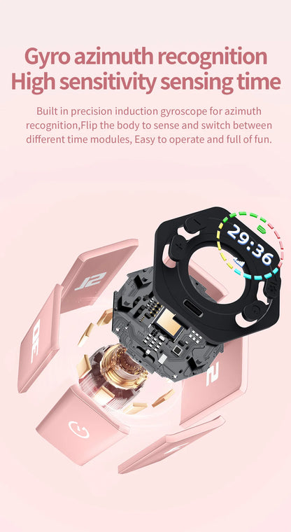 Hexagon LED Flip Timer - front view