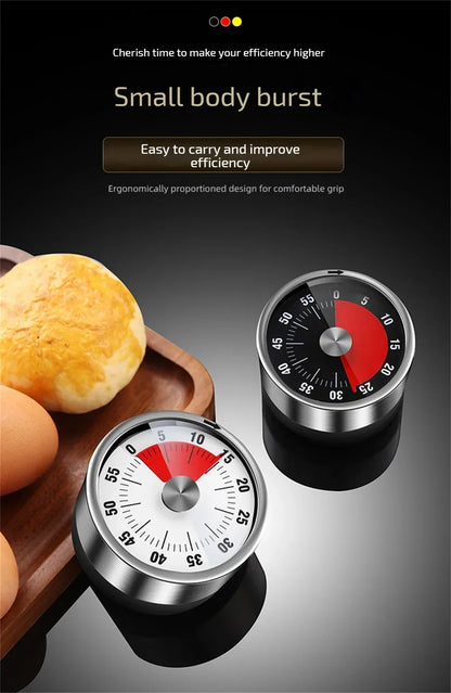 Magnetic Mechanical Kitchen Timer 60 Min - practical use demonstration