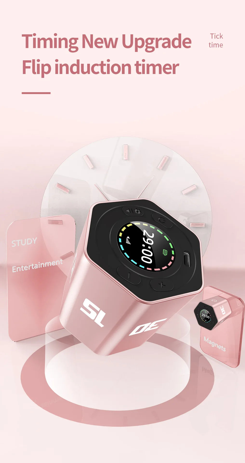 Hexagon LED Flip Timer - practical use demonstration