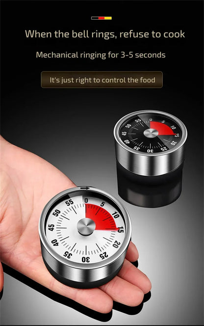 Magnetic Mechanical Kitchen Timer 60 Min - alternate angle
