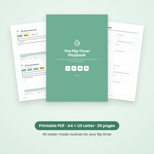 The Flip Timer Playbook printable PDF — cover and sample pages